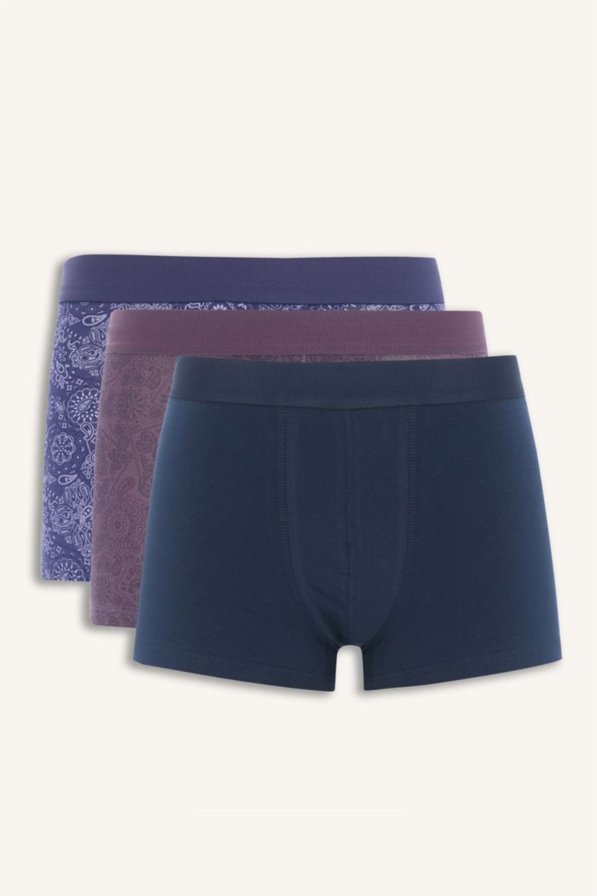 Man Indigo Regular Fit Striped 3 Piece Boxers