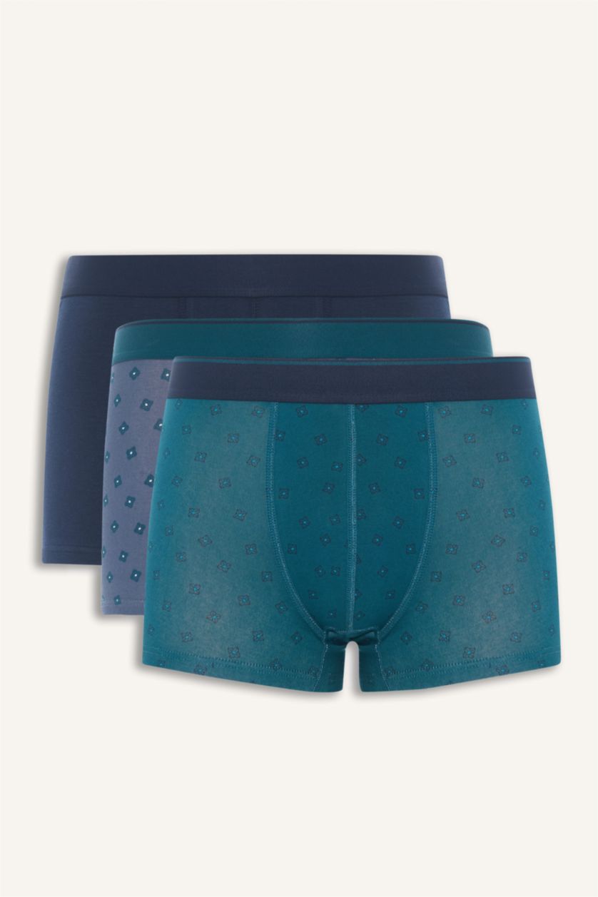 Erkek Lacivert Regular Fıt Puantiye 3'lü Boxer