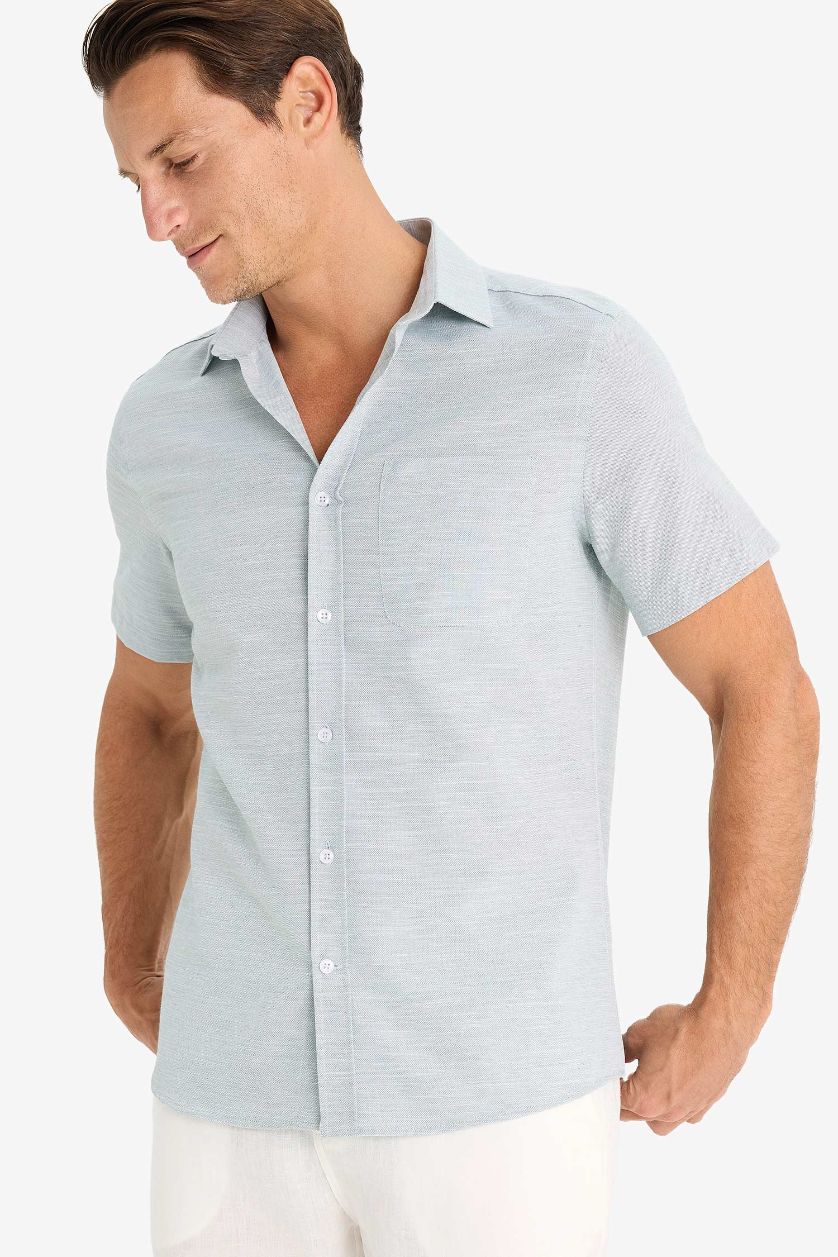 Man Green Modern Fit Polo Neck Summer Basic Shirt