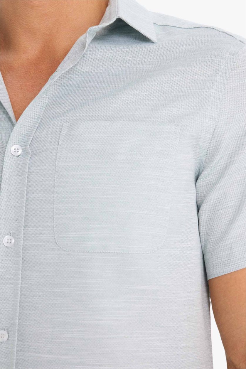 Man Green Modern Fit Polo Neck Summer Basic Shirt