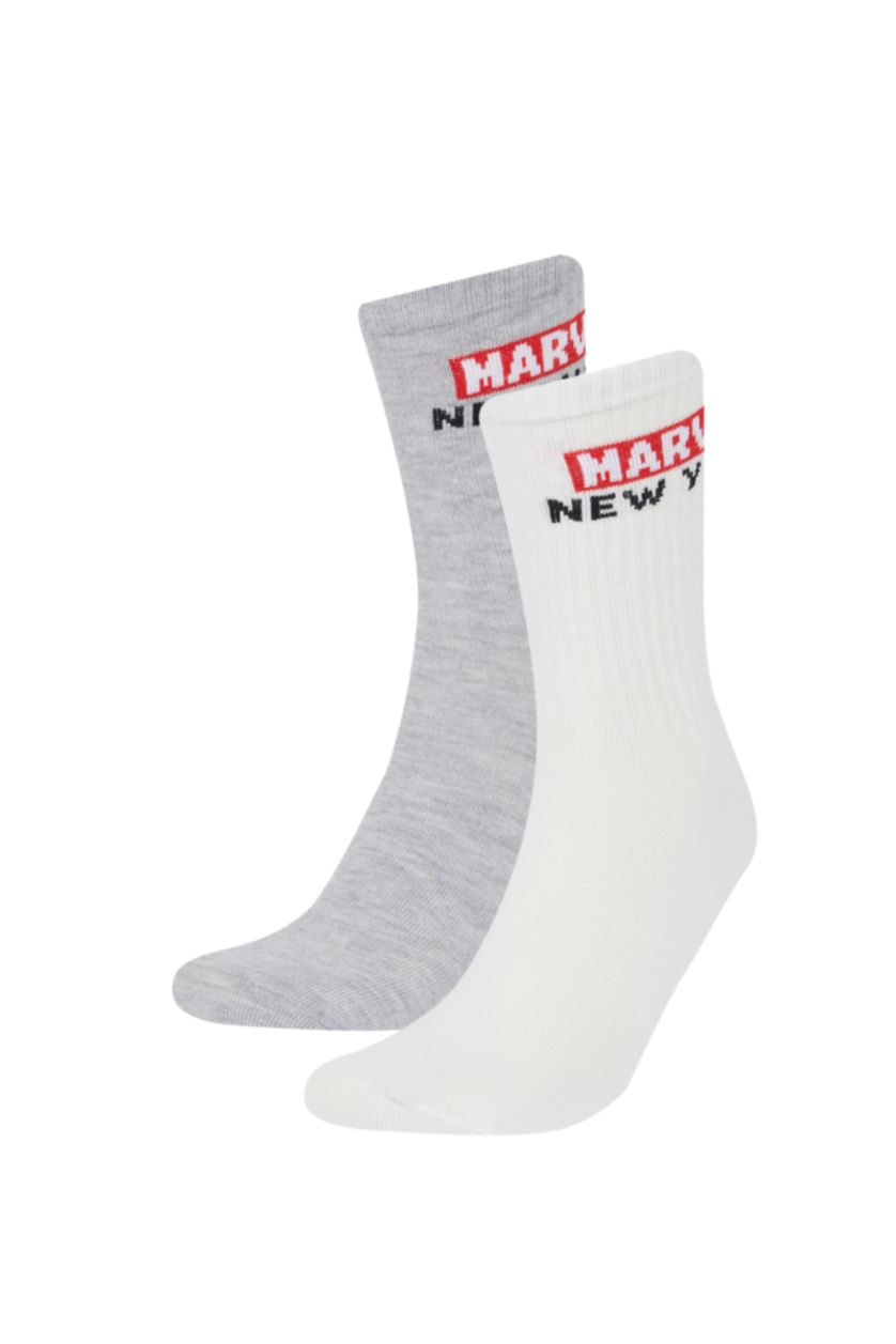 رجال Karma جوارب طويلة قطن مطبوع من مارفل - قطعتين