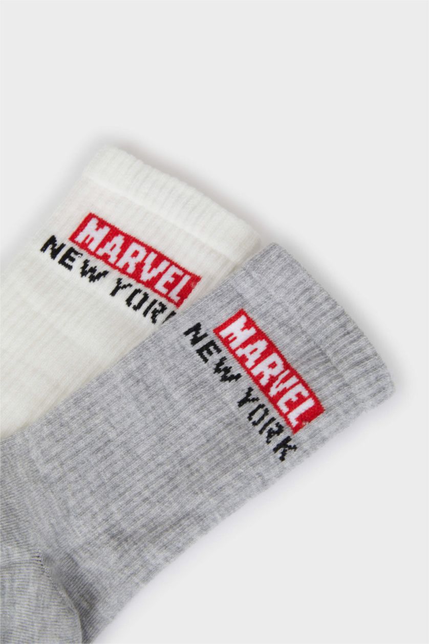 رجال Karma جوارب طويلة قطن مطبوع من مارفل - قطعتين