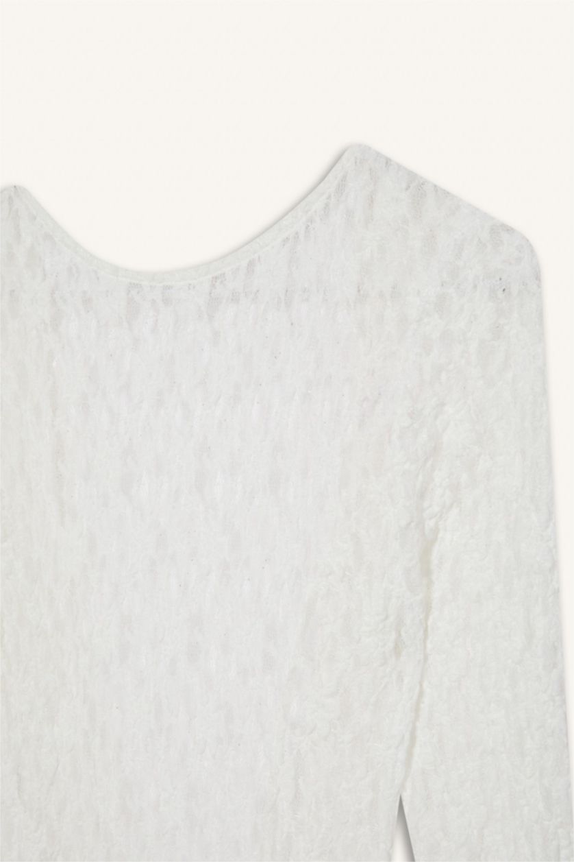 Kadın Beyaz Regular Fit Dantel Plaj Elbisesi