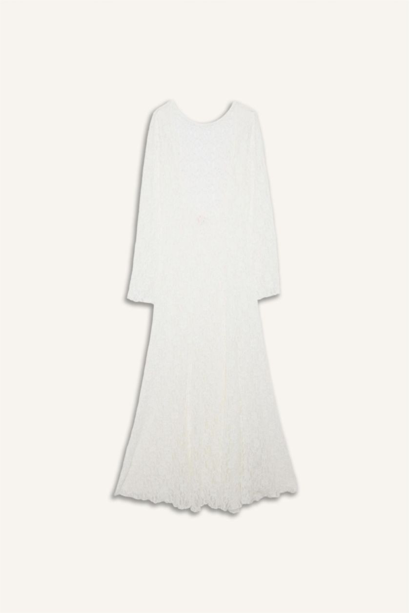Woman White Regular Fit Lace Beachwear