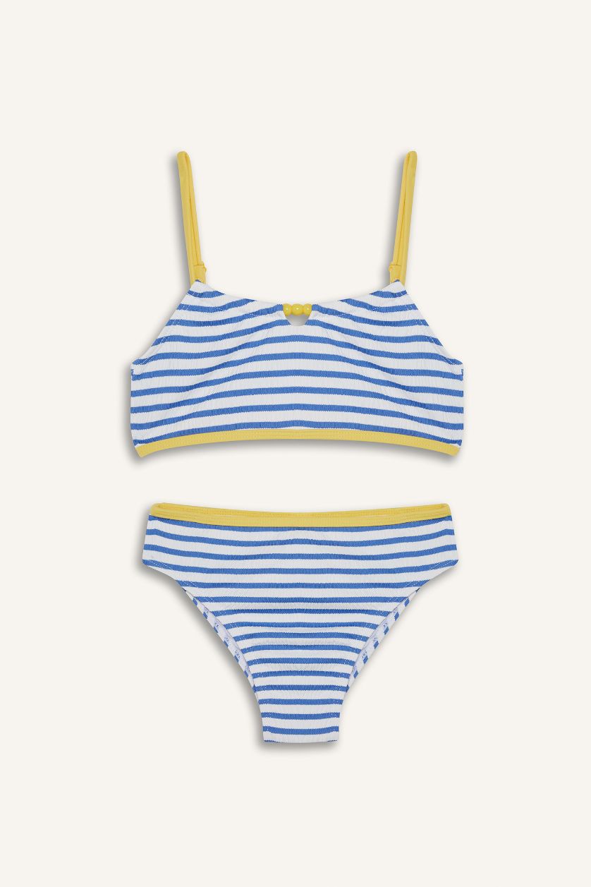 Kız Çocuk - Genç Kız Mavi Çizgili Bikini Takımı Kız Çocuk