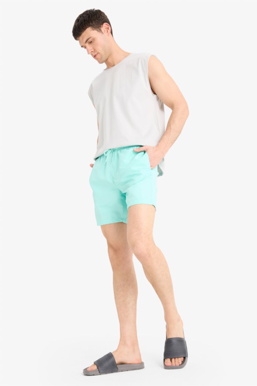 Erkek Mint File Astarlı Deniz Şortu