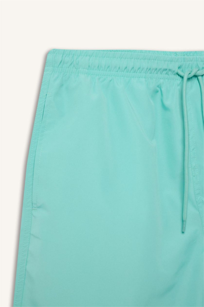 Erkek Mint File Astarlı Deniz Şortu