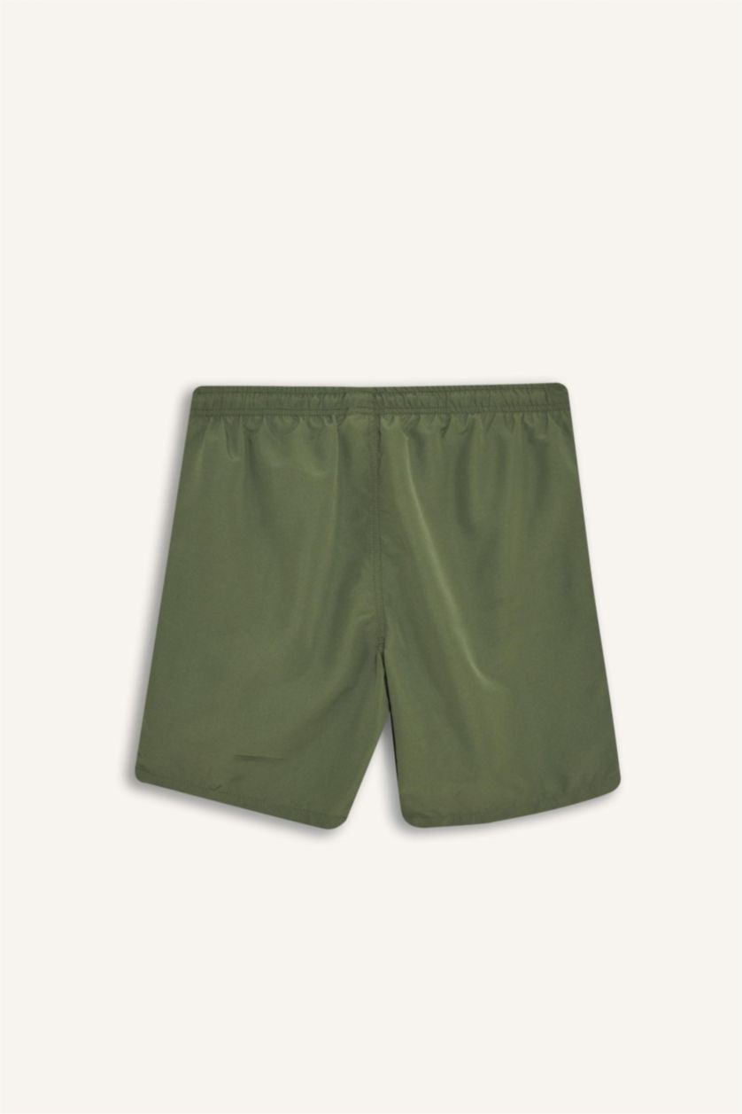 Erkek Açık Haki File Astarlı Deniz Şortu