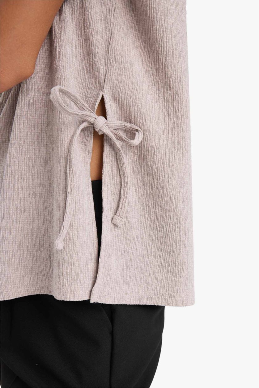 Женщины Серый Регулярная посадка футболка с коротким рукавом и круглым вырезом