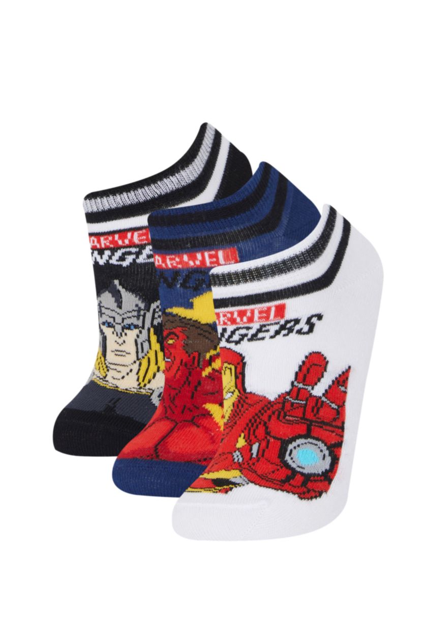Мальчики и подростки Разноцветный Детские носки от Marvel Avengers 3 в 1, хлопковые, низкие