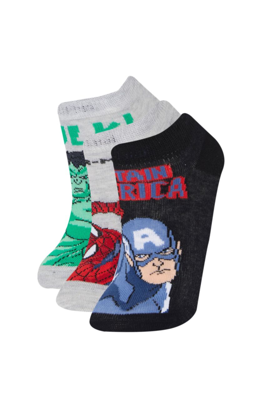 Erkek Çocuk - Genç Erkek Karma Erkek Çocuk Marvel 3'lü Pamuklu Patik Çorap