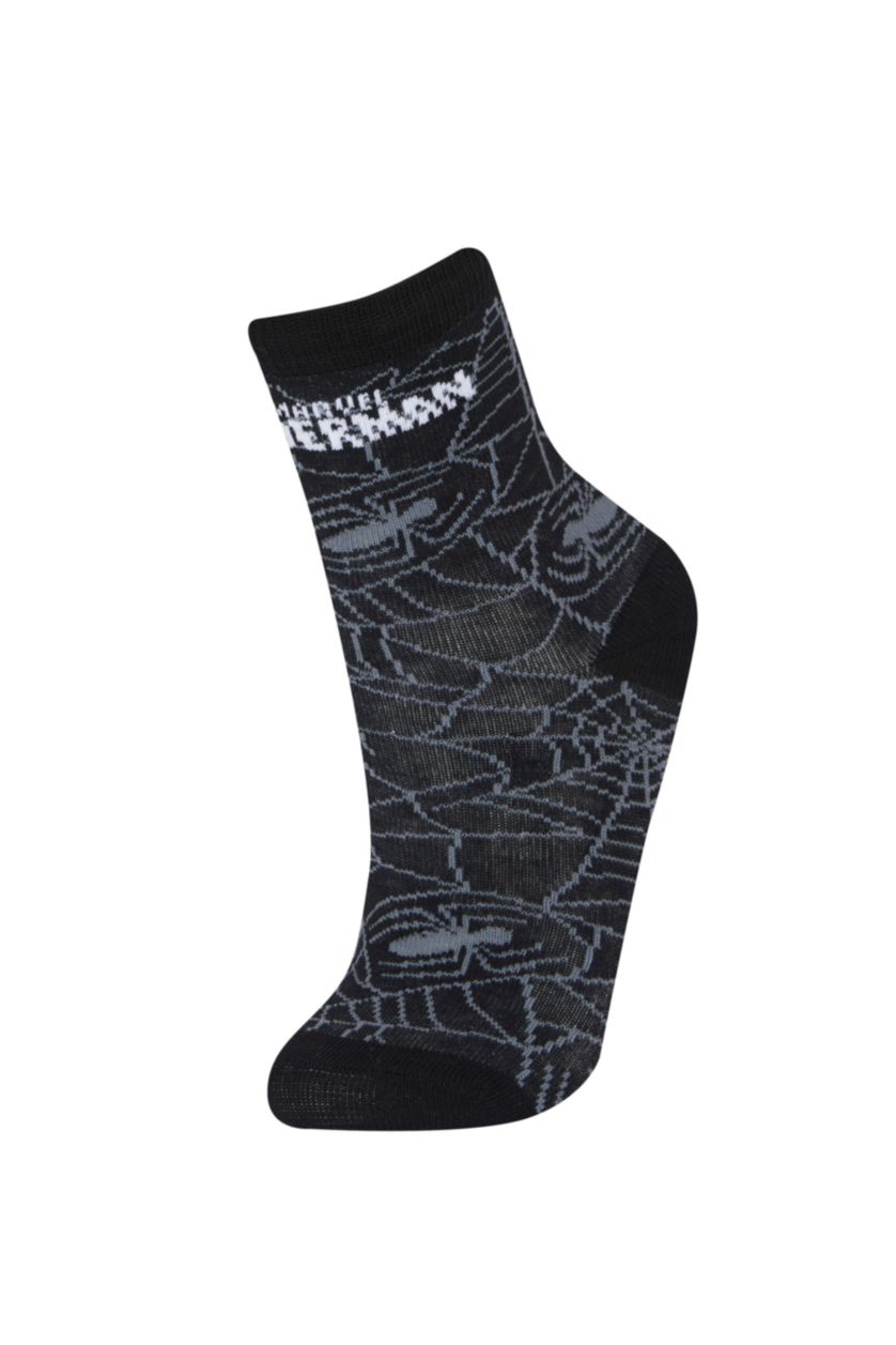 Erkek Çocuk - Genç Erkek Karma Erkek Çocuk Marvel Spiderman 3'lü Pamuklu Uzun Çorap