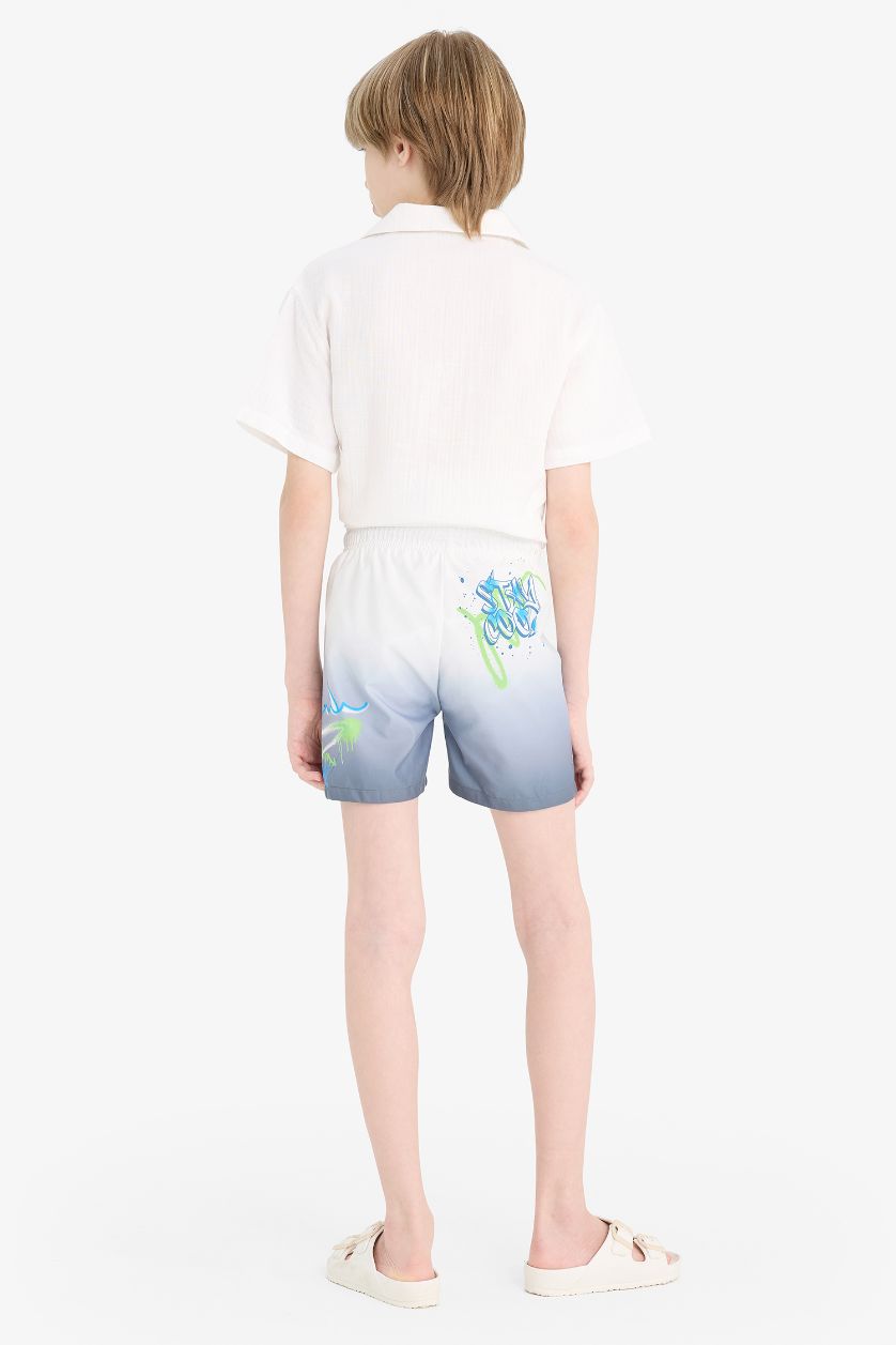 Erkek Çocuk - Genç Erkek Açık Gri Deniz Şortu Erkek Çocuk