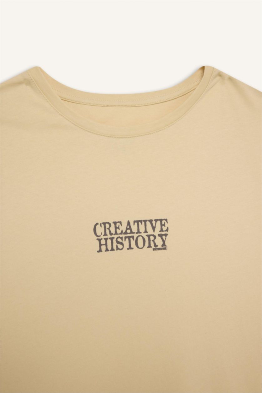 Erkek Taş %100 Pamuk Regular Fit Baskılı Bisiklet Yaka Atlet