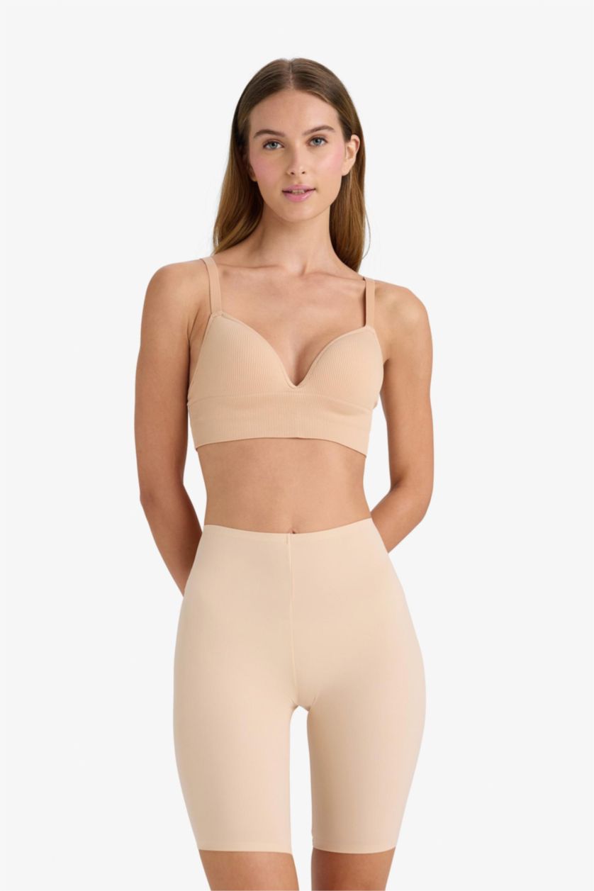 WOMAN Beige Fall in Love Micro Shorts Corset