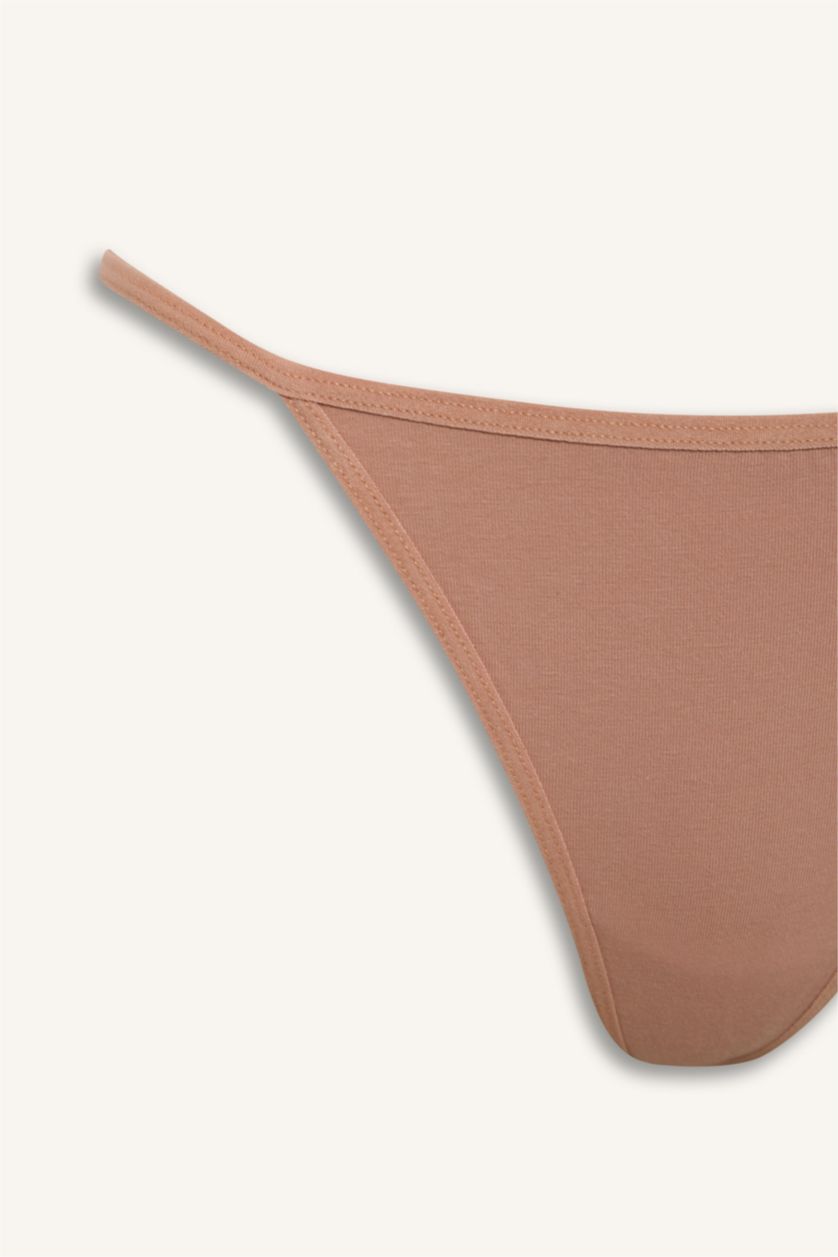 Kadın Açık Pembe Basic Düz 3'lü Tanga-Fall in Love