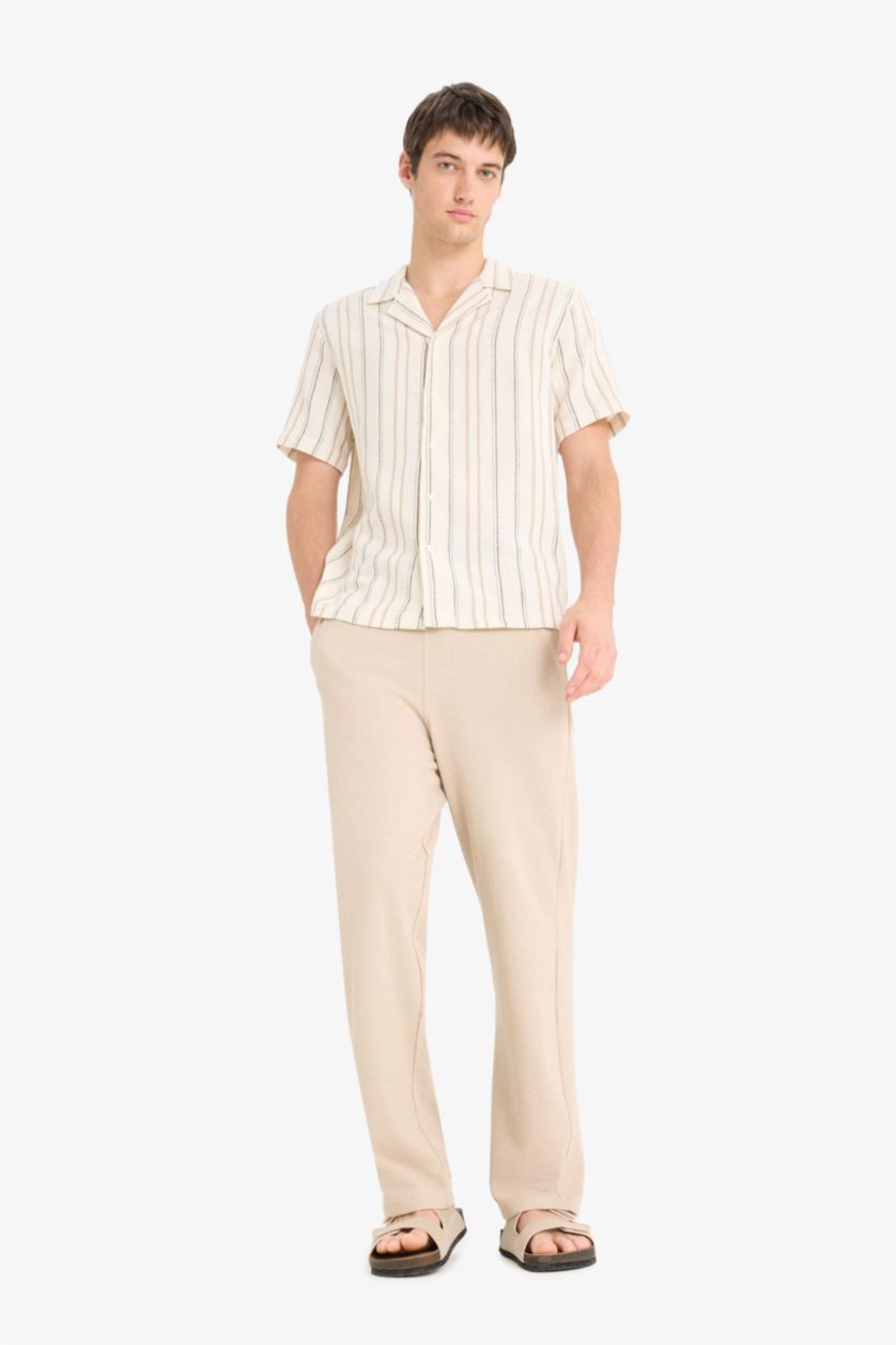 Erkek Kum Beli Bağcıklı Wide Leg Geniş Paça Eşofman Altı