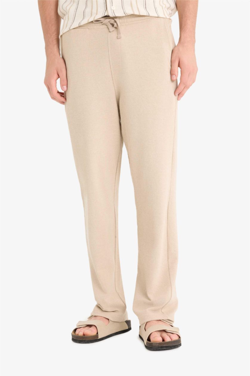 Erkek Kum Beli Bağcıklı Wide Leg Geniş Paça Eşofman Altı