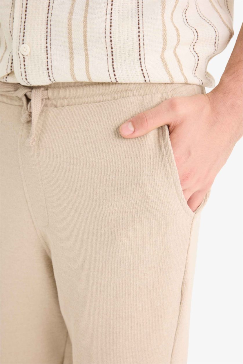 Erkek Kum Beli Bağcıklı Wide Leg Geniş Paça Eşofman Altı