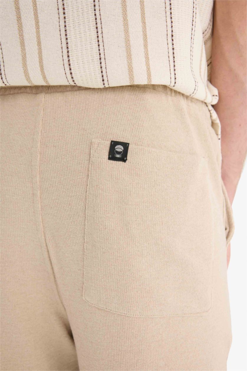 Erkek Kum Beli Bağcıklı Wide Leg Geniş Paça Eşofman Altı