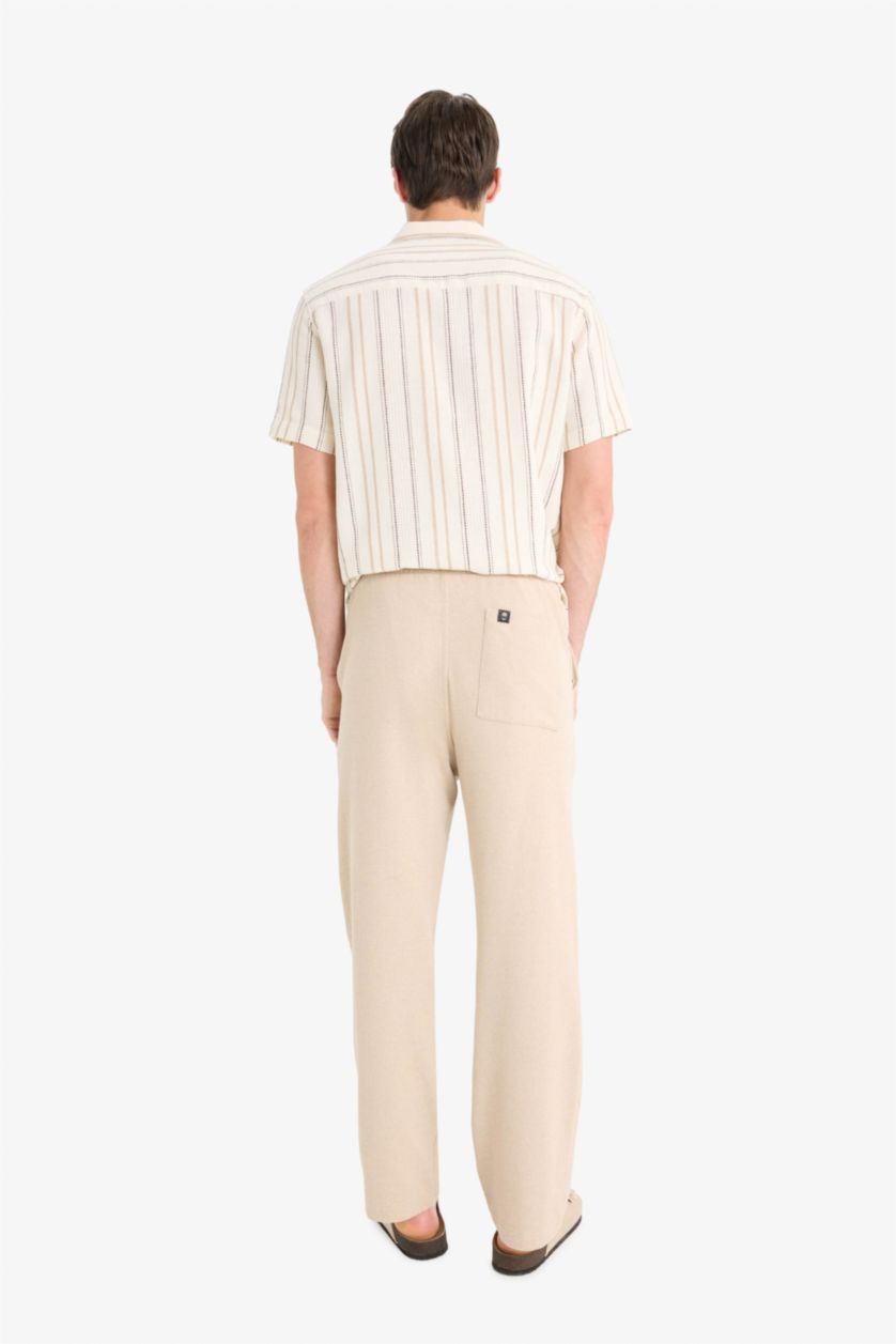 Erkek Kum Beli Bağcıklı Wide Leg Geniş Paça Eşofman Altı