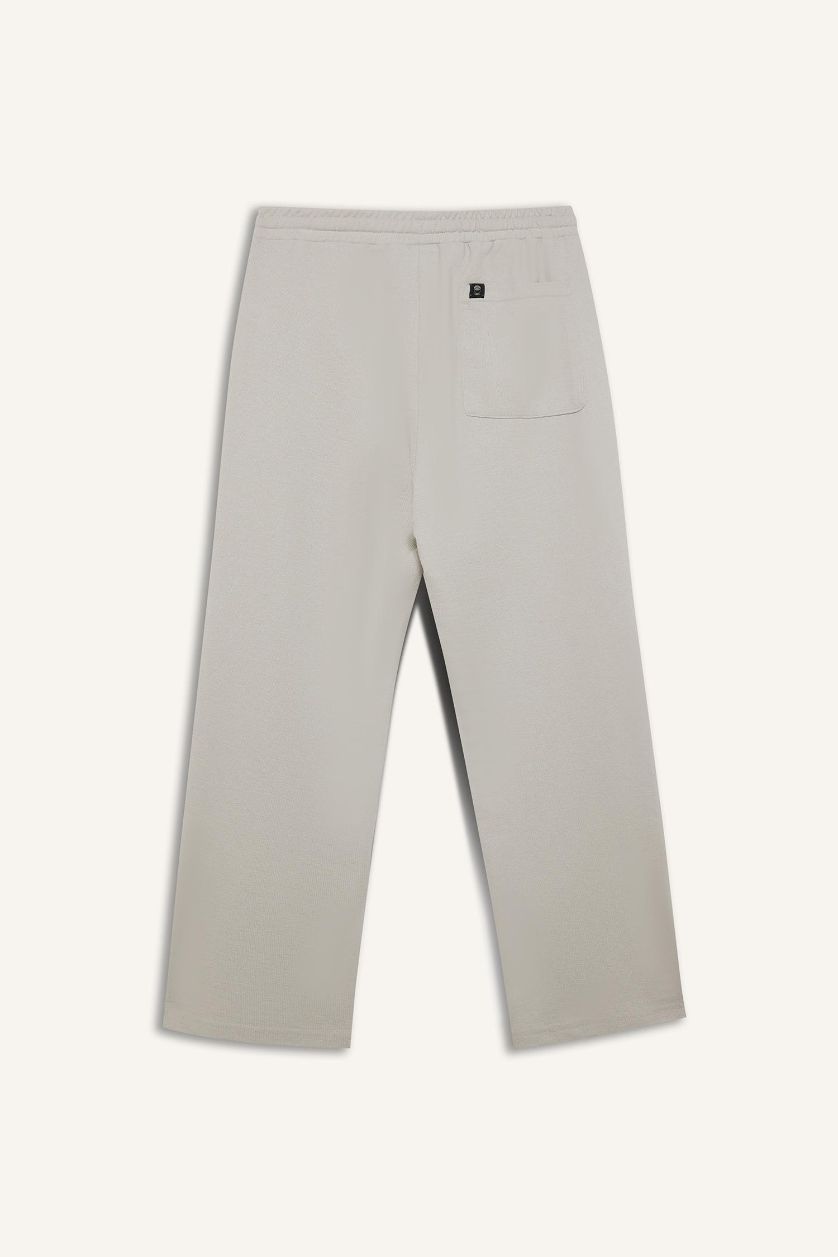 Erkek Açık Gri Beli Bağcıklı Wide Leg Geniş Paça Eşofman Altı