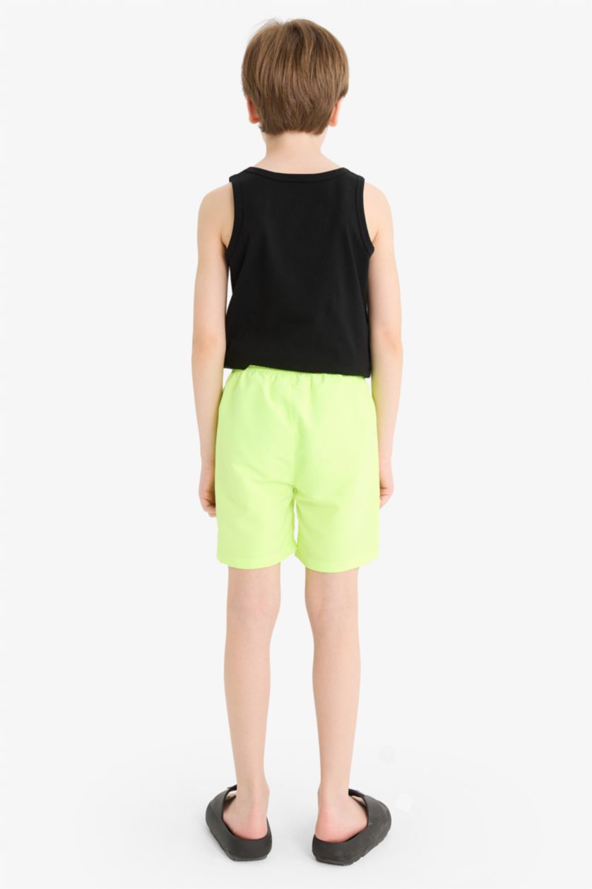 Erkek Çocuk - Genç Erkek Neon Yeşil Deniz Şortu Erkek Çocuk