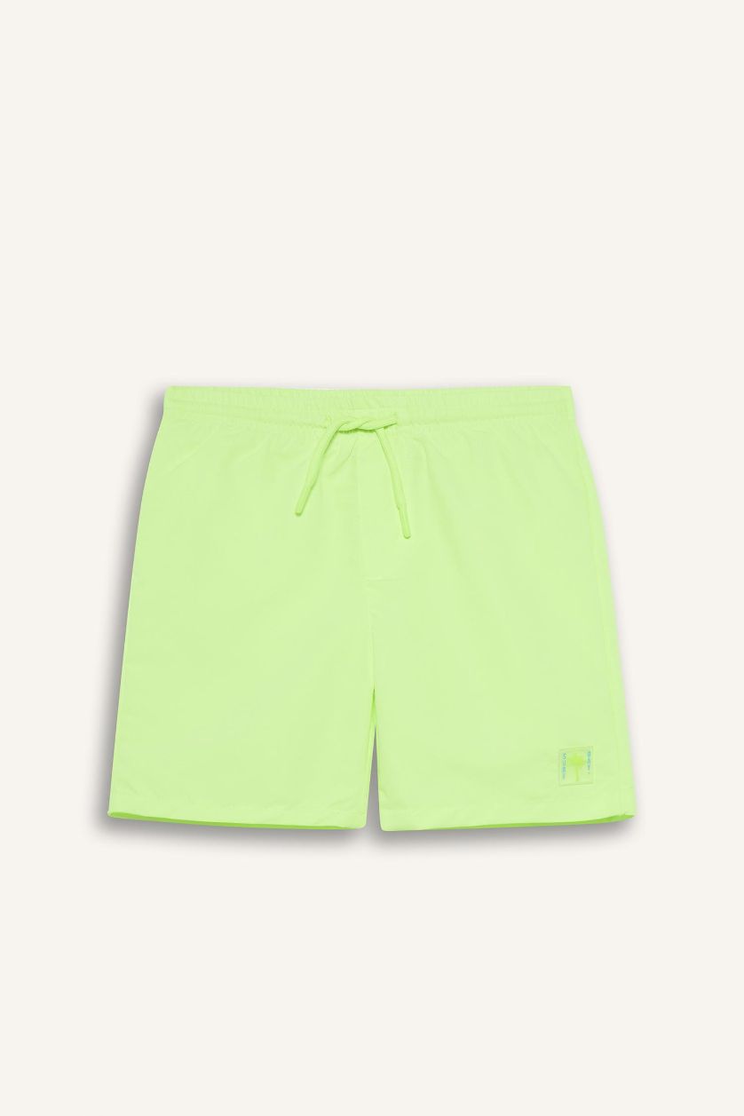 Erkek Çocuk - Genç Erkek Neon Yeşil Deniz Şortu Erkek Çocuk