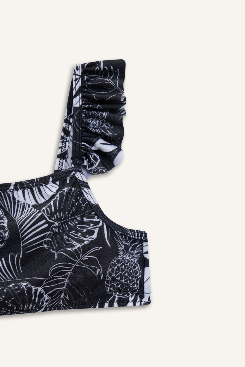 Kız Çocuk - Genç Kız Beyaz Çiçekli Bikini Takımı Kız Çocuk