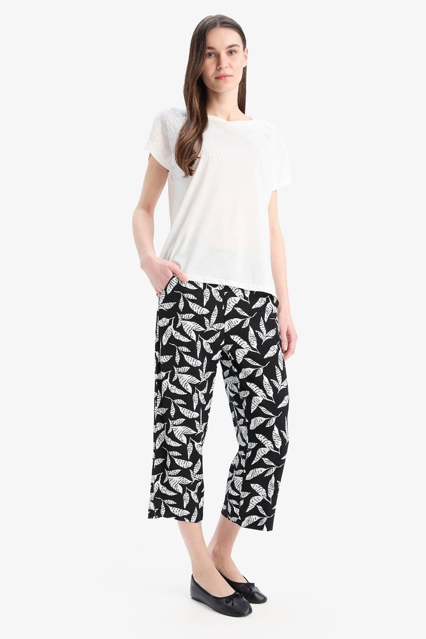 WOMAN Black Regular Hem Capri