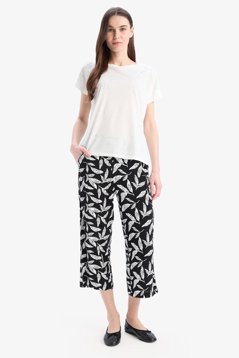 WOMAN Black Regular Hem Capri