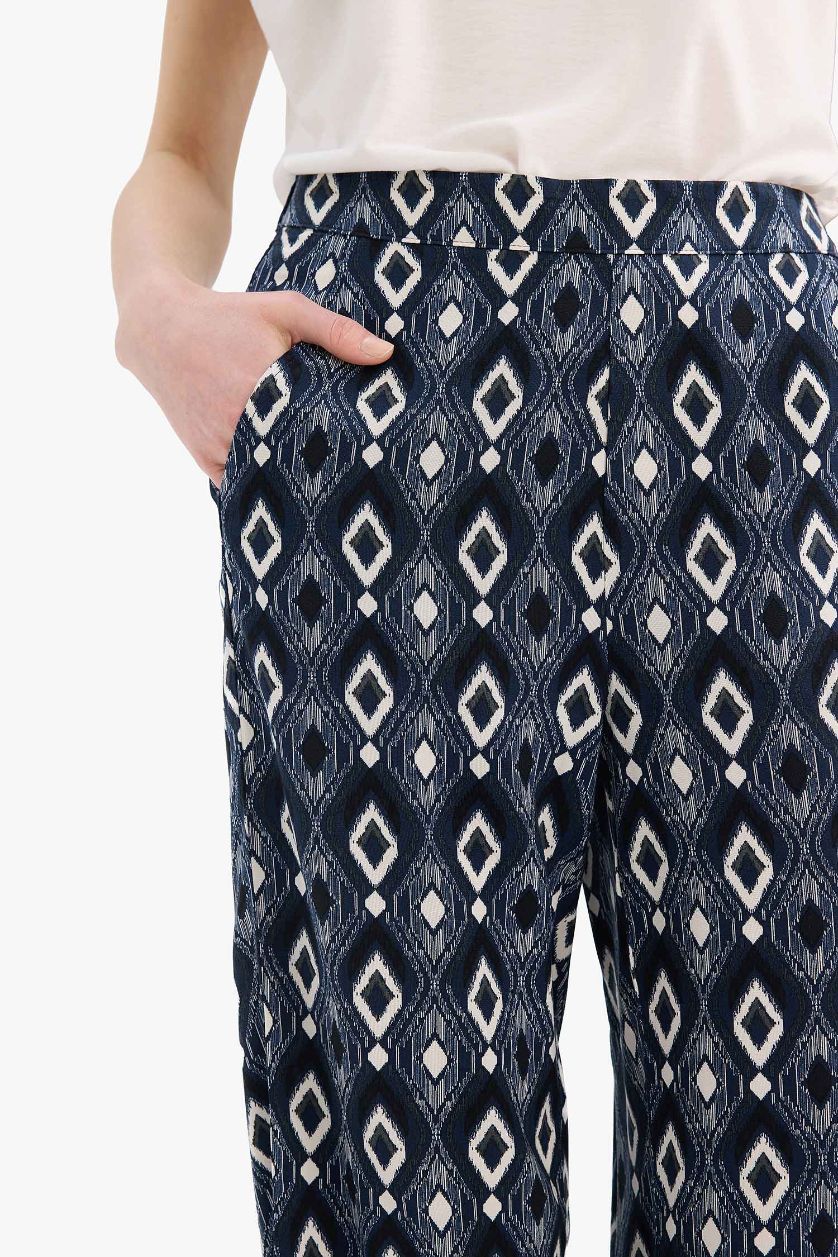 WOMAN NAVY Regular Hem Capri