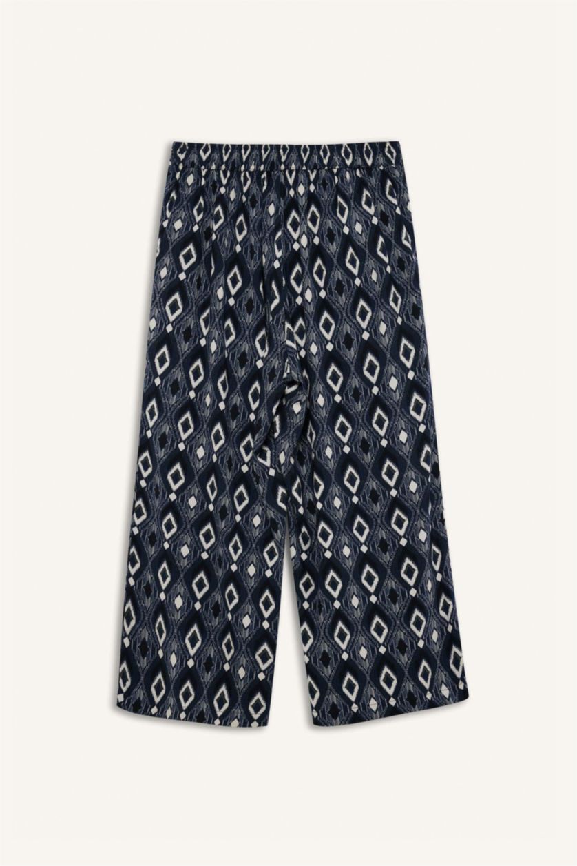 WOMAN NAVY Regular Hem Capri