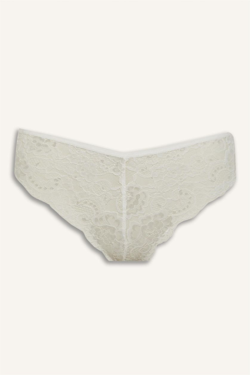 WOMAN White Fall in Love Lace Brazilian Panty
