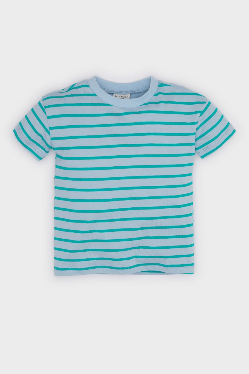 BABY BOY Light Blue Baby Boy Striped Short Sleeve T-Shirt