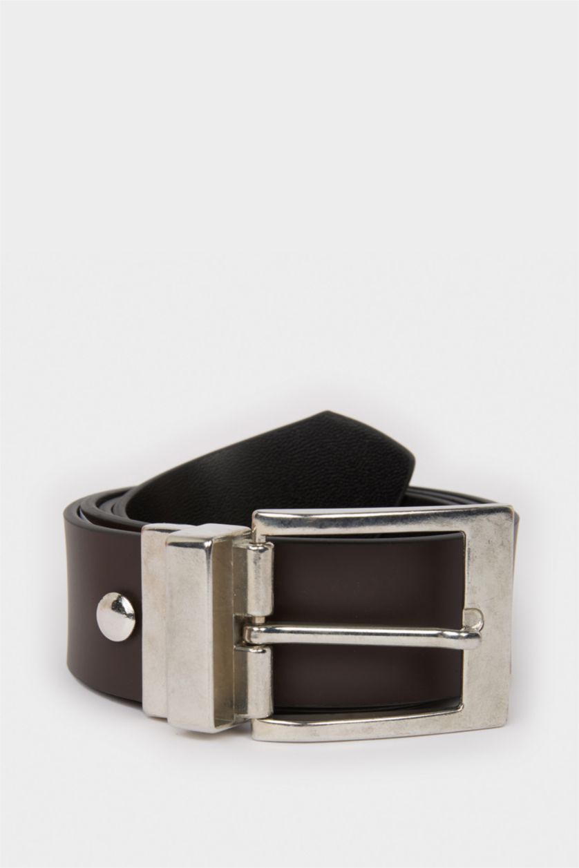 Erkek Karma Erkek Dikdörtgen Toka Suni Deri Jean Kemeri