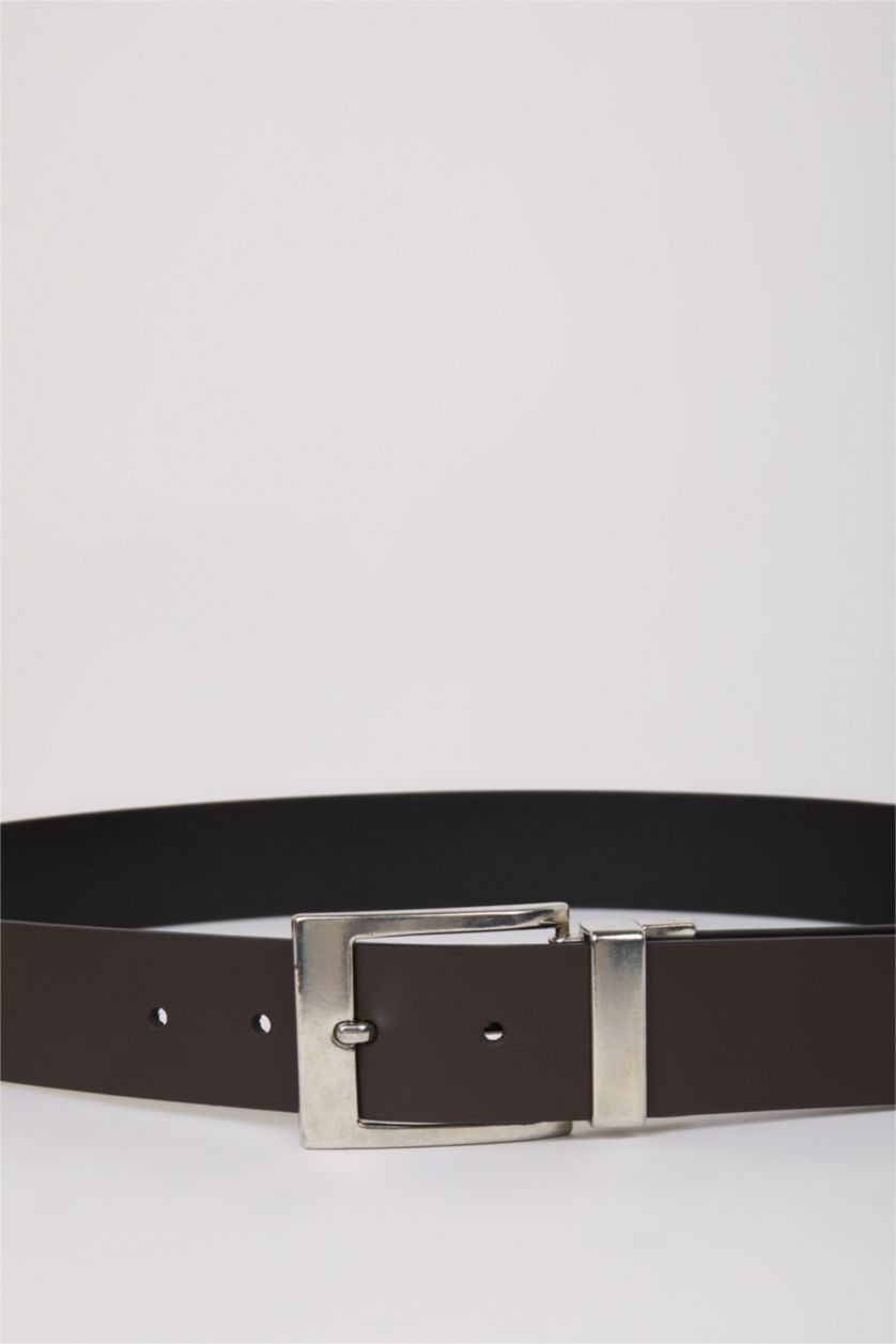 Erkek Karma Erkek Dikdörtgen Toka Suni Deri Jean Kemeri