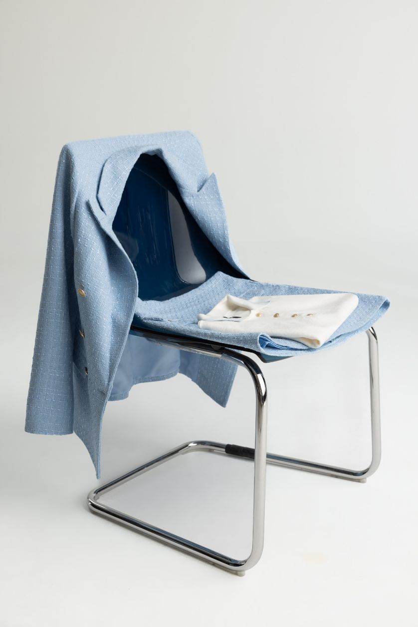 Әйелдерге Ашық Көк Әйелдерге ұзын бұлшықет пішімі Блэйзер