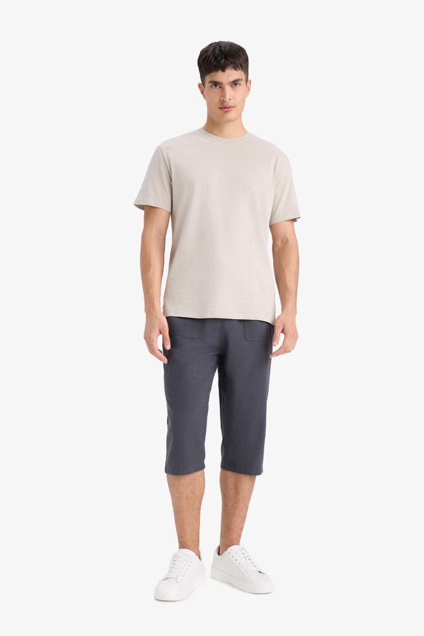 Erkek Antrasit Regular Fıt Pamuklu Kapri