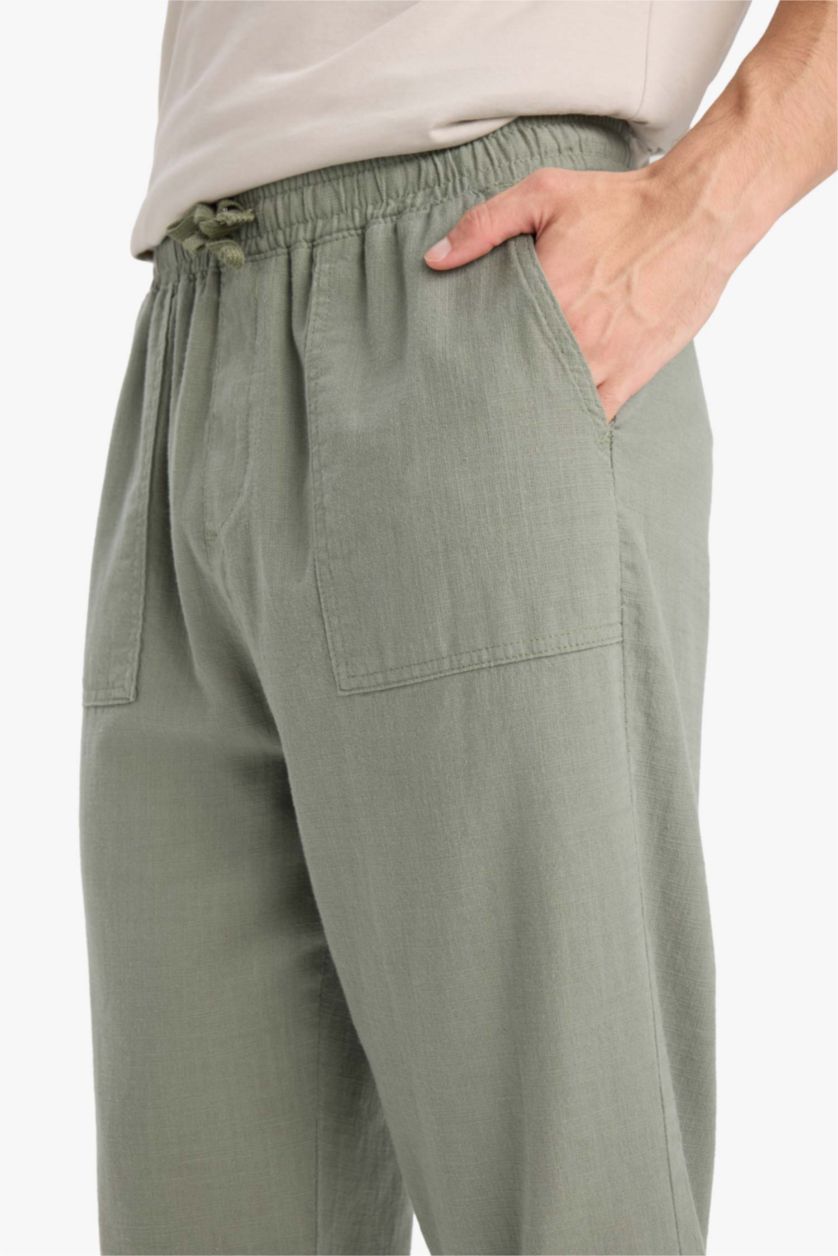 رجال كاكي فاتح بنطلون كابري قصة عادية قطن