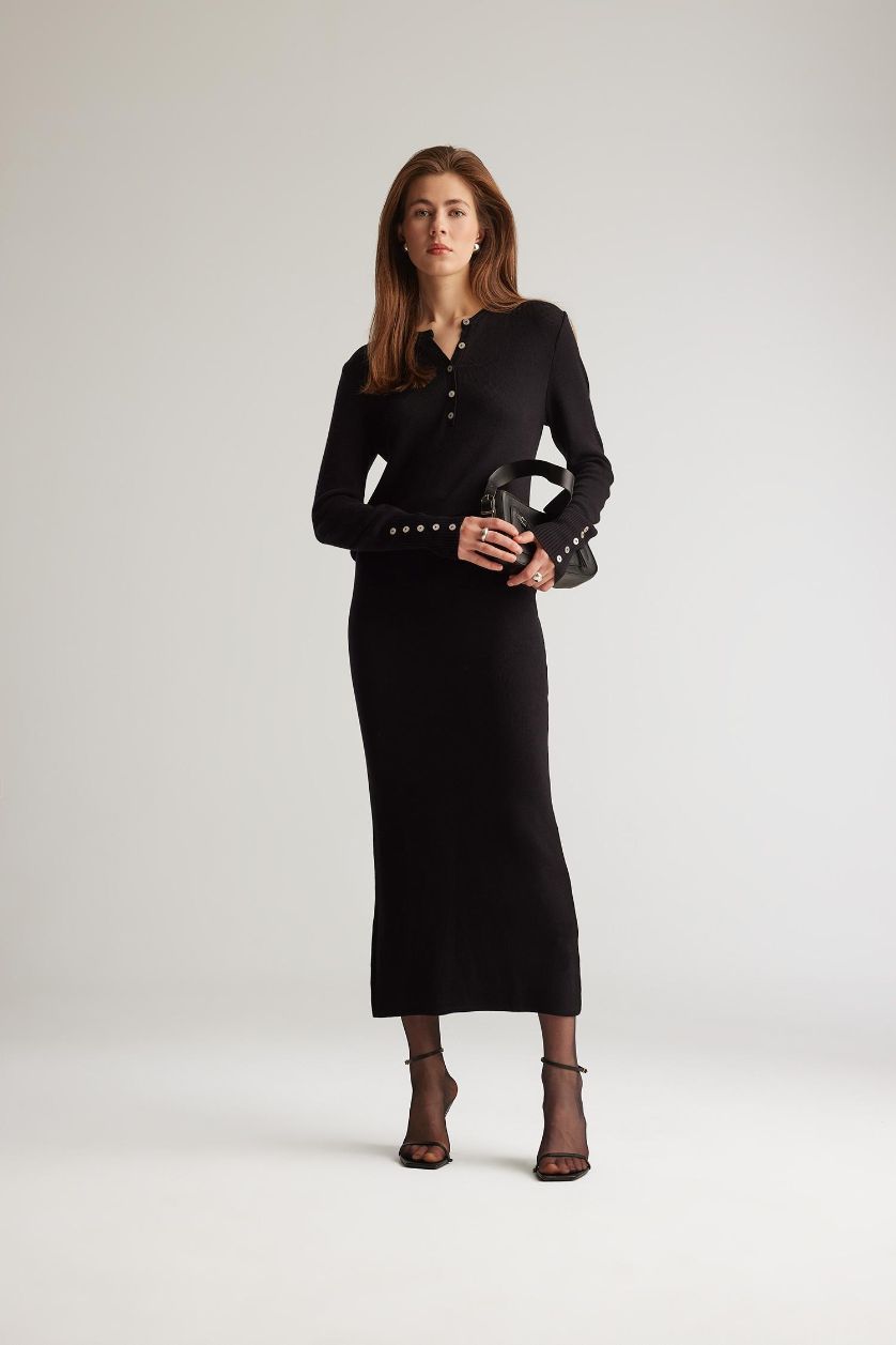 WOMAN Black Basic Midi Pencil Skirt