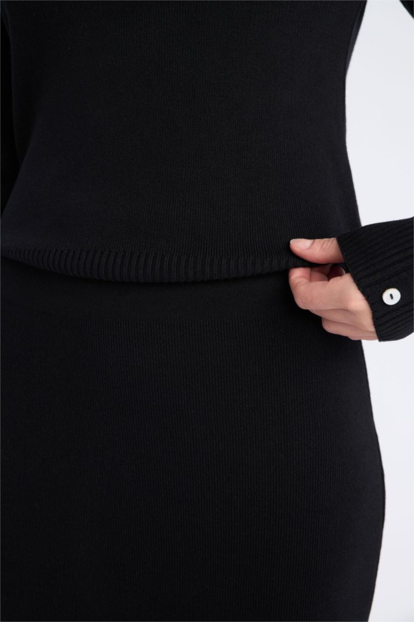WOMAN Black Basic Midi Pencil Skirt