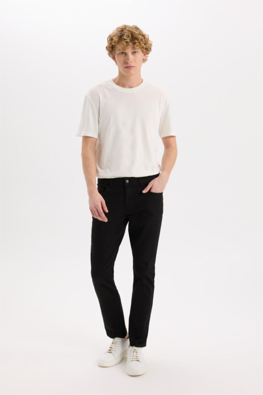 Erkek Siyah Pedro Slım Fıt Pantolon