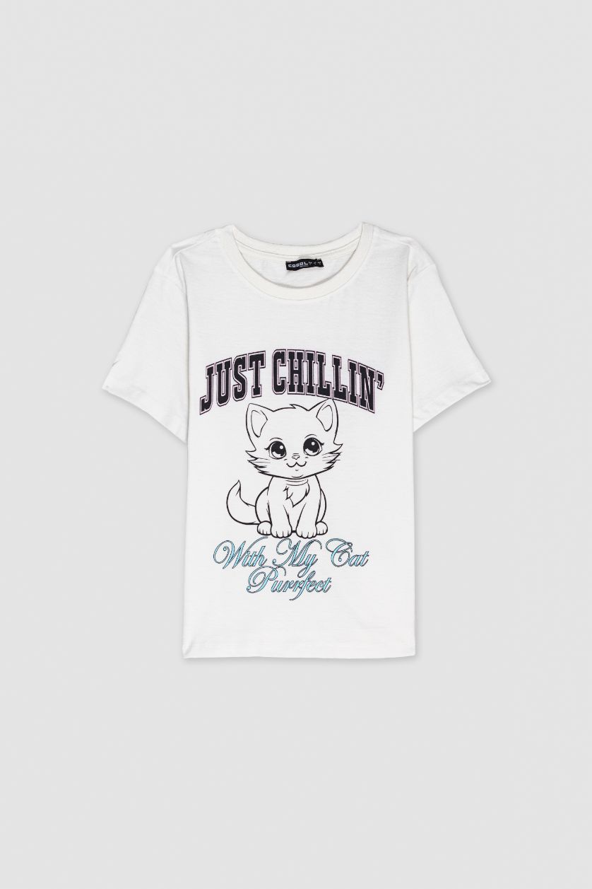 WOMAN White Regular Fit Short Sleeve T-Shirt