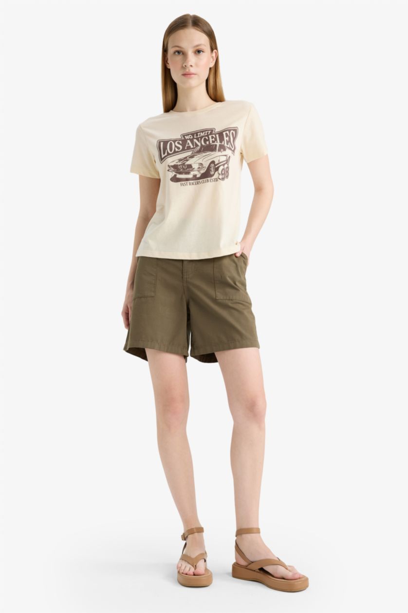 WOMAN Light Stone Regular Fit Short Sleeve T-Shirt