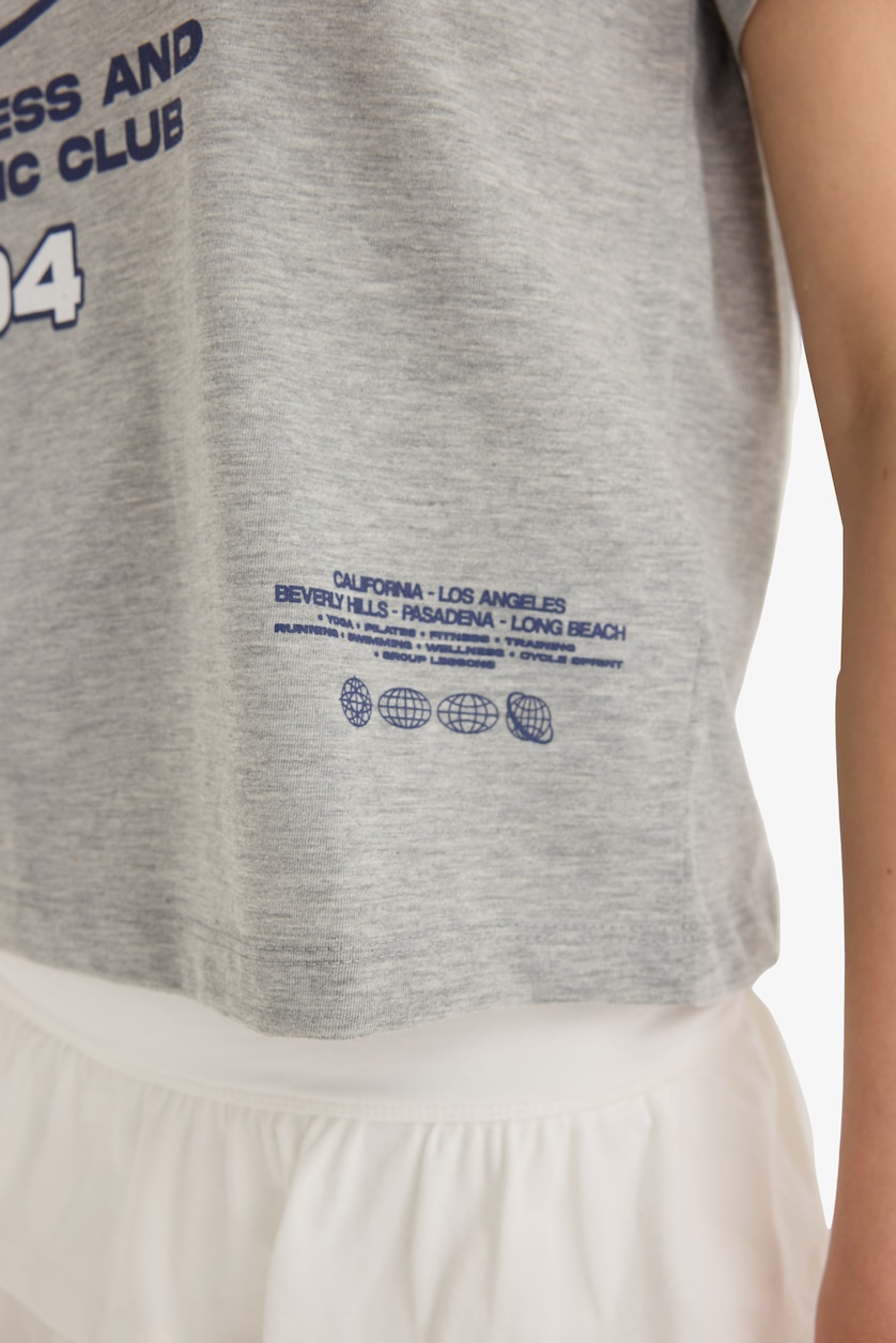 حريمي ميلانج رمادي Regular Fit Short Sleeve T-Shirt