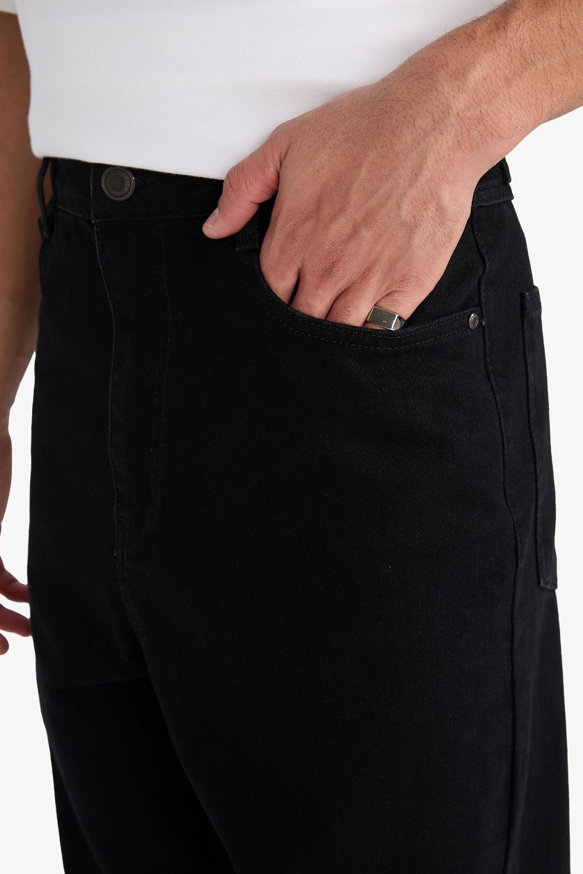 HOMME Noir Jean large Coupe baggy