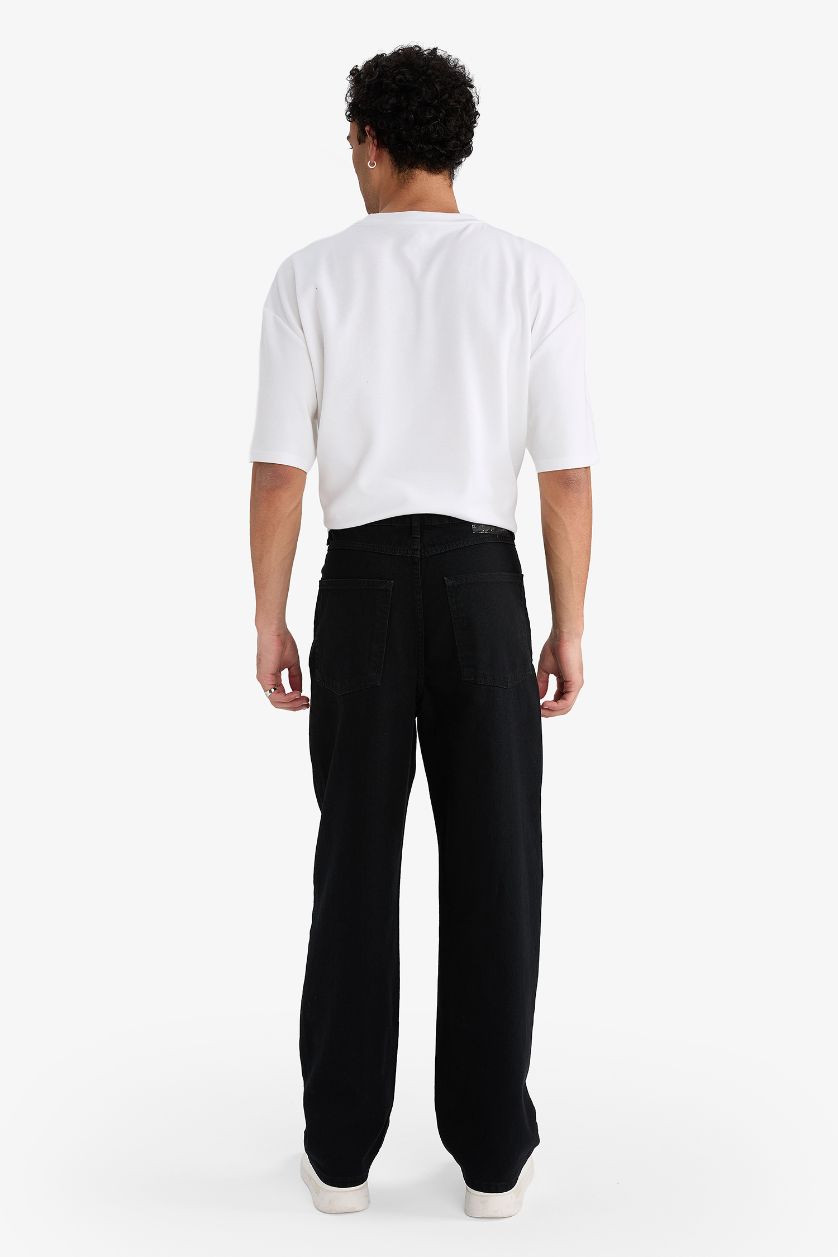 HOMME Noir Jean large Coupe baggy
