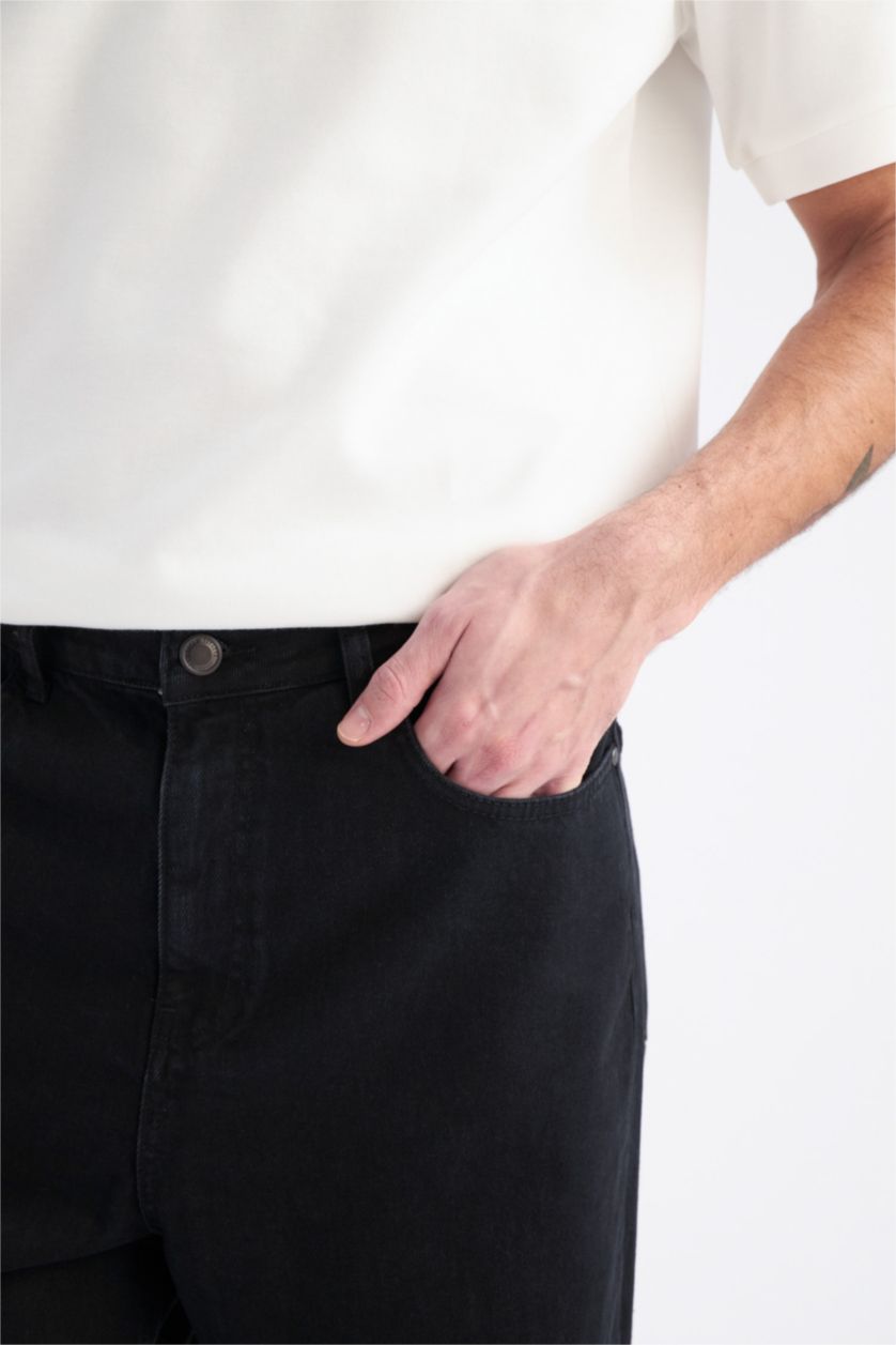 Erkek Siyah Baggy Fıt Pantolon