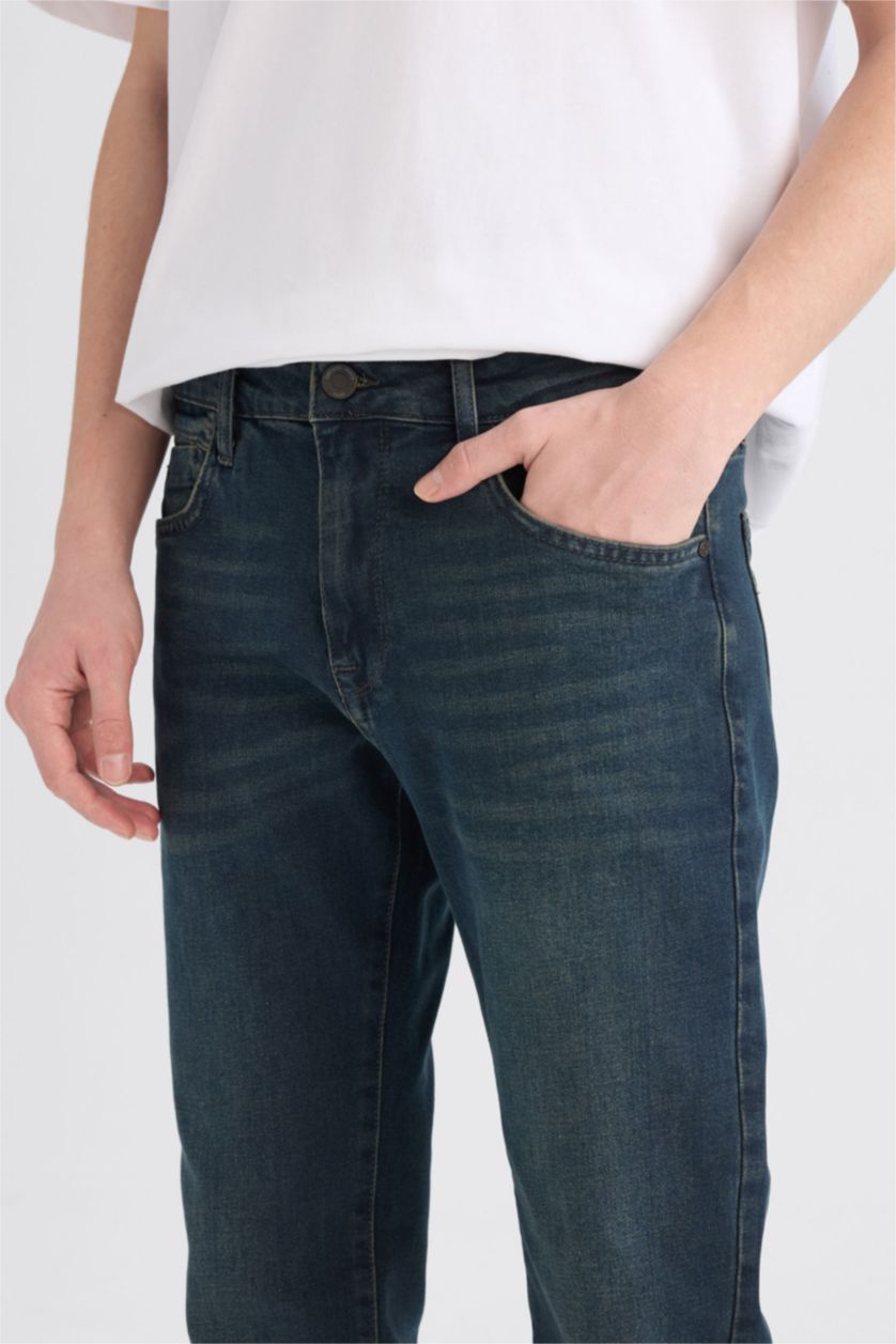 رجالي أسود أزرق بنطلون جينز سيرجيو قصة عادية وخصر عادي